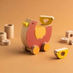 Animi *New* Handmade Wooden Chicken Push Toy