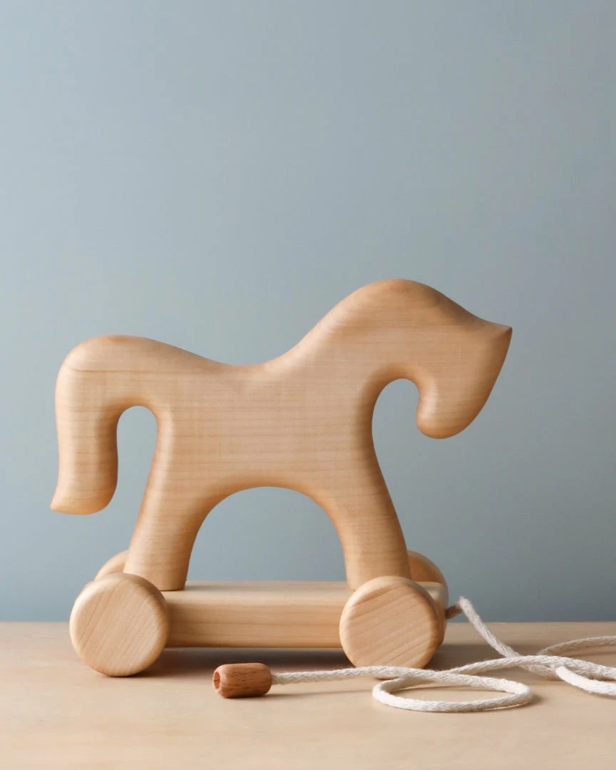 Tateplota Handmade Wooden Horse Pull Toy *New* 3 Tateplota Handmade Wooden Horse Pull Toy *New*