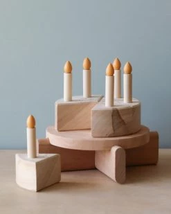 Odin Parker Exclusive Handmade Wooden Birthday Cake With Pedestal *New*