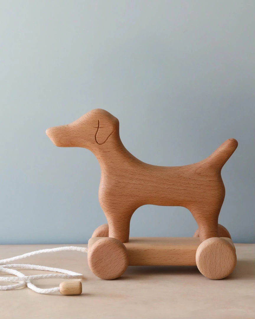 Outlet Handmade Wooden Dog Pull Toy Wooden Animals 2 Outlet Handmade Wooden Dog Pull Toy Wooden Animals