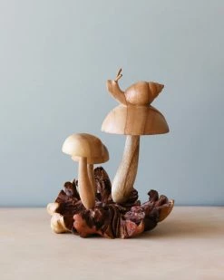 Odin Parker *New* Handmade Wooden Mushrooms With Snail