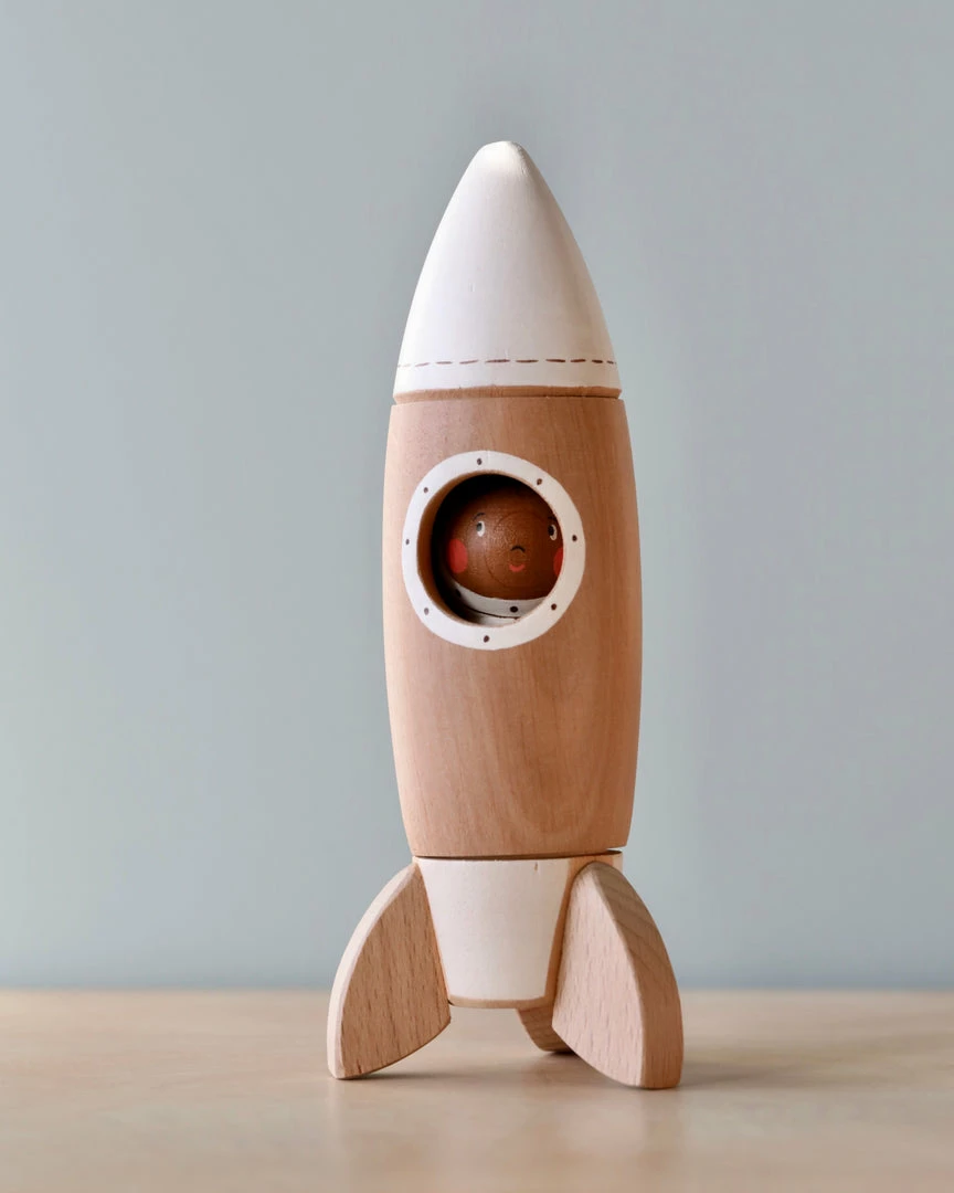 Vendor-unknown Handmade Wooden Rocket & Astronaut 4 Vendor-unknown Handmade Wooden Rocket & Astronaut