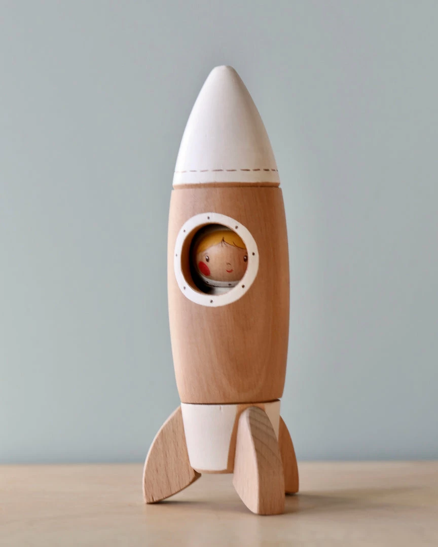 Vendor-unknown Handmade Wooden Rocket & Astronaut 5 Vendor-unknown Handmade Wooden Rocket & Astronaut