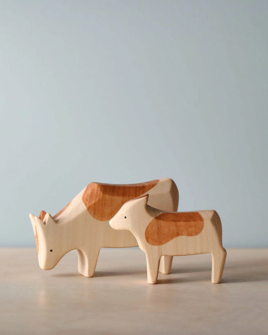 *New* Brin D'Ours | Handmade Spotted Brown Cow Set 3 *New* Brin D'Ours | Handmade Spotted Brown Cow Set