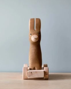 Odin Parker Exclusive *New* Handmade Wooden Bunny Push Toy With Built-In Magnets
