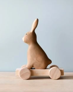 Odin Parker Exclusive *New* Handmade Wooden Bunny Push Toy With Built-In Magnets