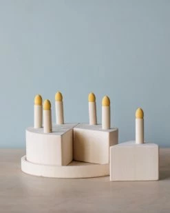 Odin Parker Exclusive *New* Handmade Wooden Vanilla Cake With Candles