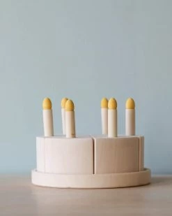 Odin Parker Exclusive *New* Handmade Wooden Vanilla Cake With Candles