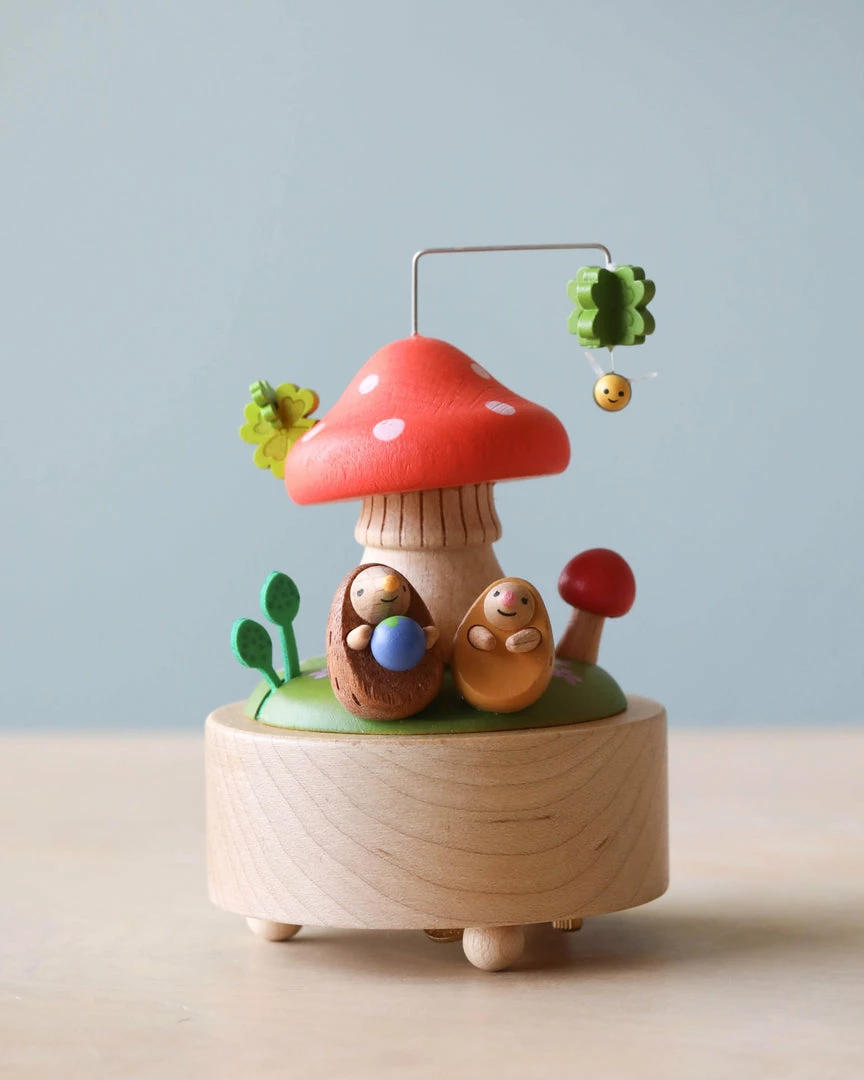 Wooderful Life Mini Wooden Mushroom & Hedgehogs Music Box 3 Wooderful Life Mini Wooden Mushroom & Hedgehogs Music Box