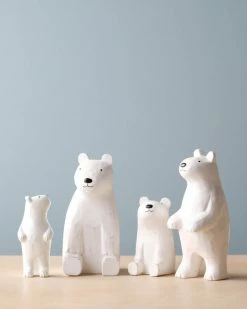 Pole Pole *New* Wooden Polar Bear Family