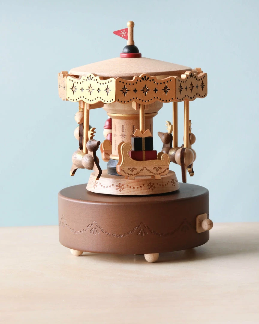 Wooderful Life *New* Christmas Carousel Music Box 5 Wooderful Life *New* Christmas Carousel Music Box