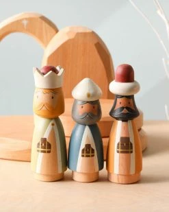 Gnezdo Handmade Wooden Peg Dolls Nativity Scene
