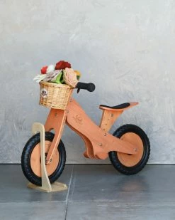 Kinderfeets Bamboo Balance Bike With Basket & Stand