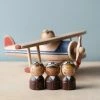 Gnezdo Handmade Wooden Airplane With Pilot