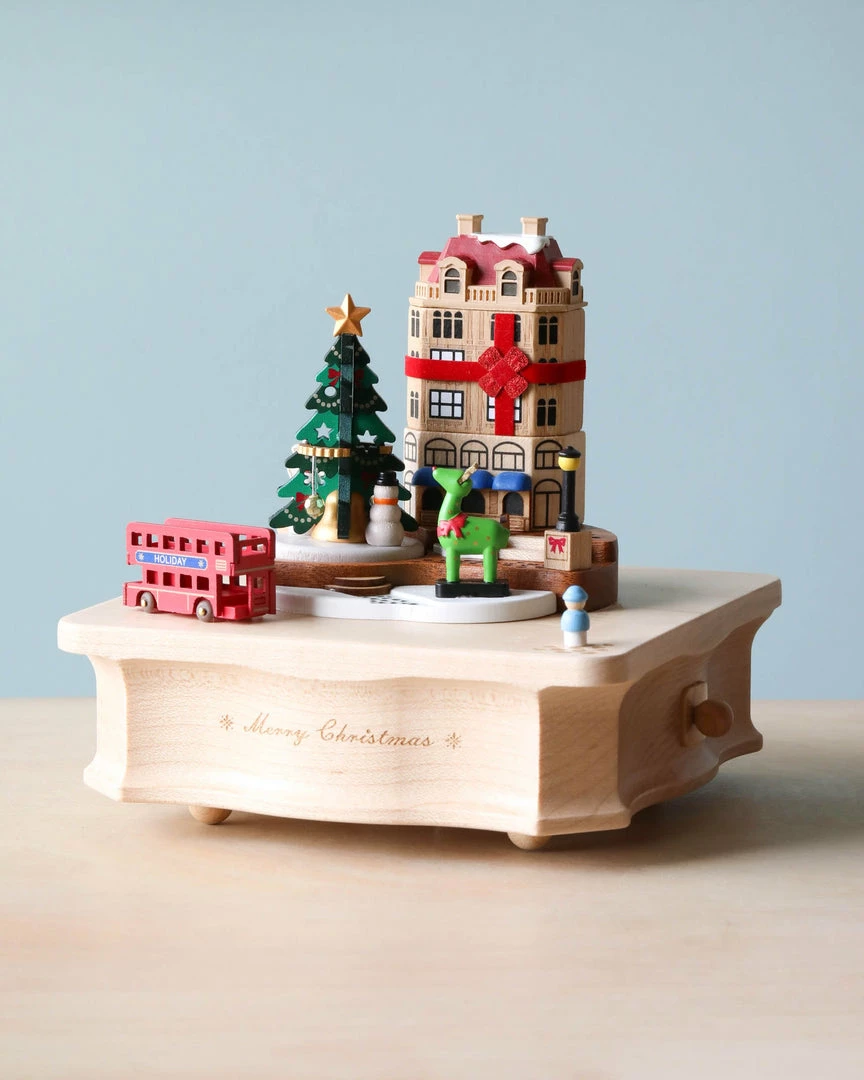 Wooderful Life Christmas City Music Box *New* 4 Wooderful Life Christmas City Music Box *New*