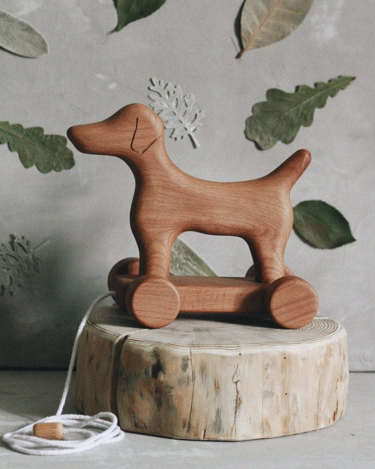 Outlet Handmade Wooden Dog Pull Toy Wooden Animals 3 Outlet Handmade Wooden Dog Pull Toy Wooden Animals