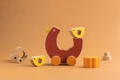 Animi *New* Handmade Wooden Chicken Push Toy