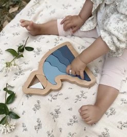 L And Wood *New* Handmade Wooden Ocean Puzzle And Stacker