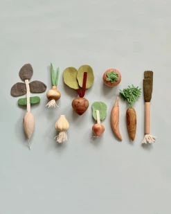 Vendor-unknown Handmade Wooden Vegetable Set