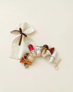 Gnezdo *New* Handmade Wooden Mushroom Lacing Toy