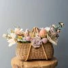 Odin Parker *New* Large Basket Of Felt Spring Flowers