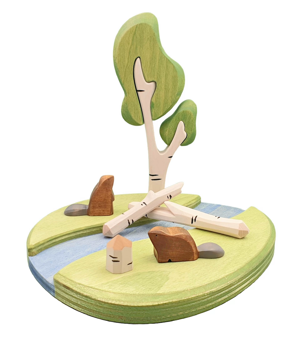 Brin D'Ours | Handmade Wooden Beaver River Set 5 Brin D'Ours | Handmade Wooden Beaver River Set