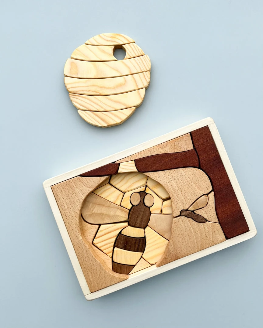 Cocoletes Handmade Double Layer Wooden Puzzle - Beehive 3 Cocoletes Handmade Double Layer Wooden Puzzle - Beehive