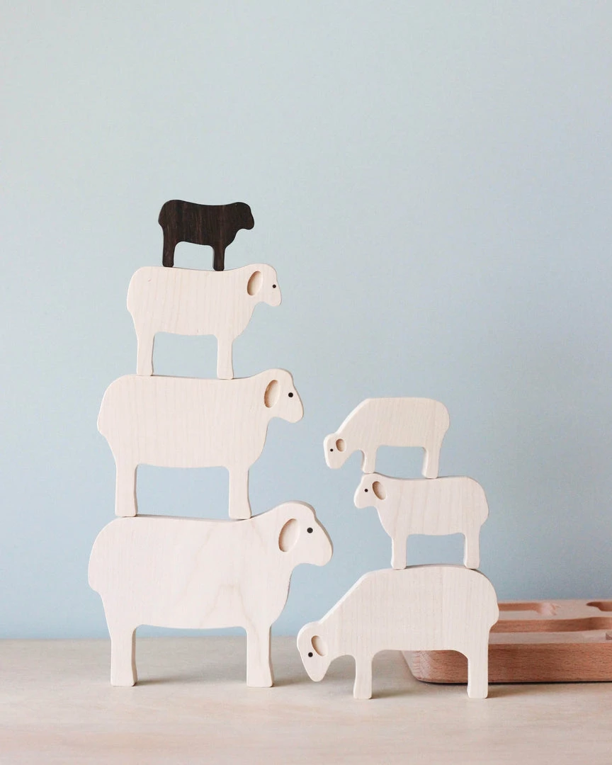 Bajo *New* Wooden Sheep Puzzle & Stacker 3 Bajo *New* Wooden Sheep Puzzle & Stacker