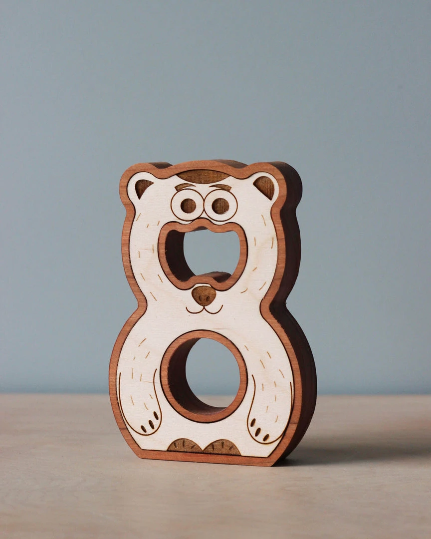 Circle Solid *New* Wooden Animal Numbers (0-9) - Made In USA 14 Circle Solid *New* Wooden Animal Numbers (0-9) - Made In USA