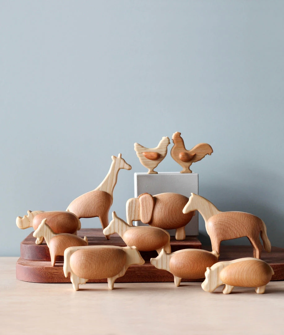 Mercikos Handmade Chunky Wooden Animals *New* 3 Mercikos Handmade Chunky Wooden Animals *New*
