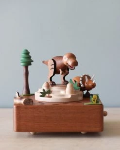 Wooderful Life Wooden Dinosaur Music Box *New*