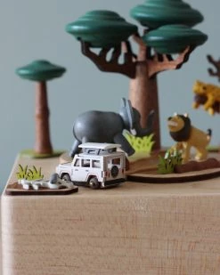 Wooderful Life *New* Pre-order: Wooden Safari Music Box (ships End Of July)