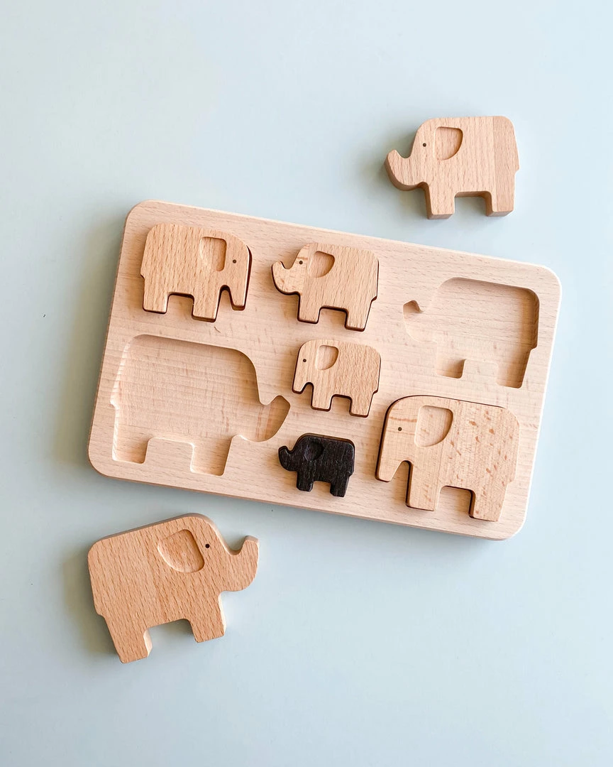 Bajo Wooden Elephant Puzzle & Stacker *New* 4 Bajo Wooden Elephant Puzzle & Stacker *New*