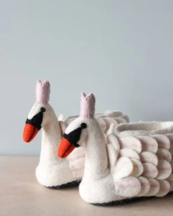 Odin Parker *New* Handmade Wool Swan Slippers