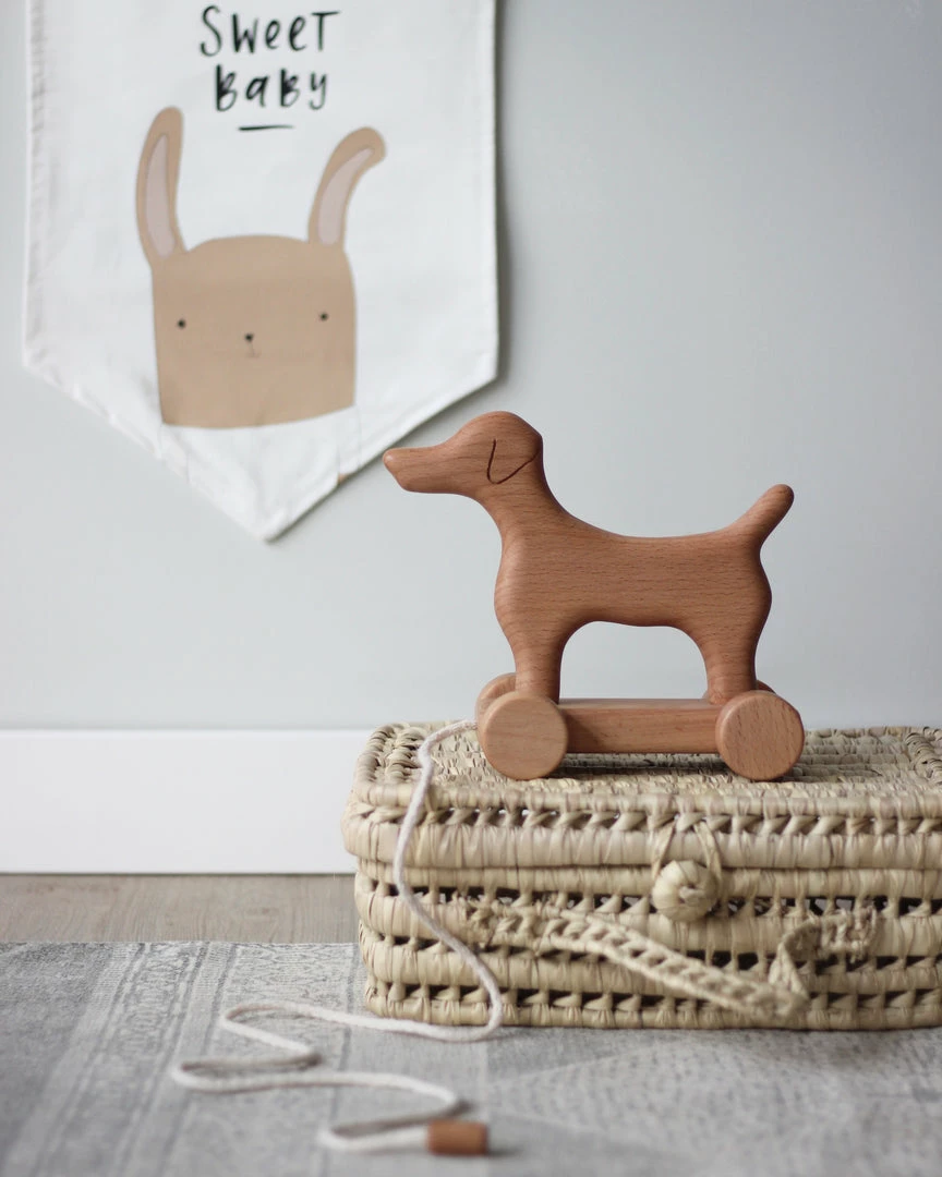 Outlet Handmade Wooden Dog Pull Toy Wooden Animals 4 Outlet Handmade Wooden Dog Pull Toy Wooden Animals