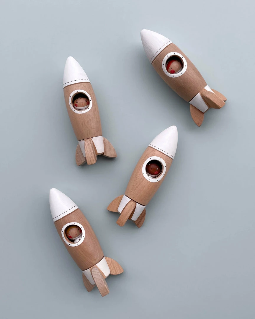 Vendor-unknown Handmade Wooden Rocket & Astronaut 8 Vendor-unknown Handmade Wooden Rocket & Astronaut