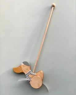 Friendly Toys *New* Handmade Wooden Duck Push Toy