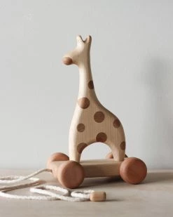 Tateplota Handmade Wooden Giraffe Pull Toy
