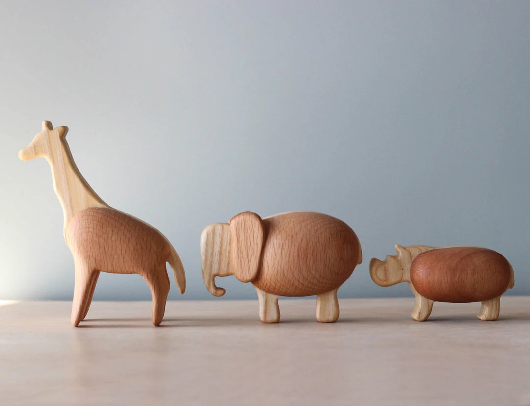 Mercikos Handmade Chunky Wooden Animals *New* 4 Mercikos Handmade Chunky Wooden Animals *New*