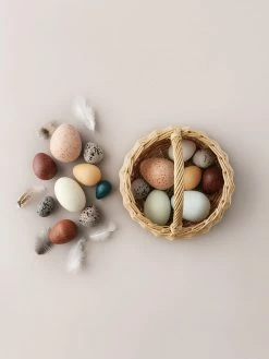 A Dozen Wooden Bird Eggs - Moon Picnic