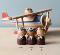 Gnezdo Handmade Wooden Airplane With Pilot