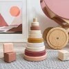 Sabo Concept Wooden Pyramid Stacker - Pink 1 Sabo Concept Wooden Pyramid Stacker - Pink