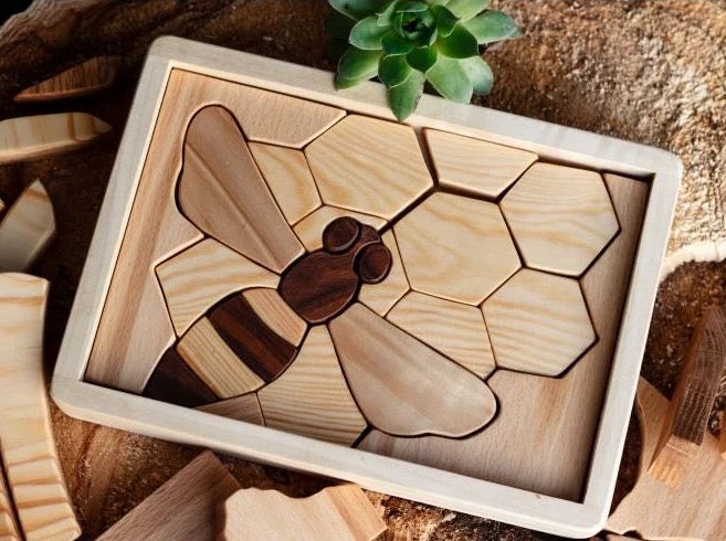 Cocoletes Handmade Double Layer Wooden Puzzle - Beehive 5 Cocoletes Handmade Double Layer Wooden Puzzle - Beehive