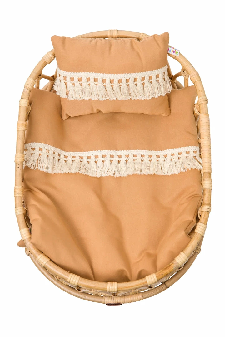 Poppie Toys Poppie Rattan Doll Crib + Duvet Set 7 Poppie Toys Poppie Rattan Doll Crib + Duvet Set