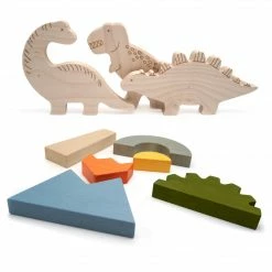 Briki Vroom Vroom Wooden Dinosaur Set