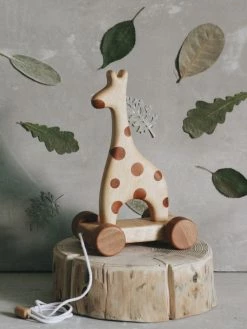 Tateplota Handmade Wooden Giraffe Pull Toy