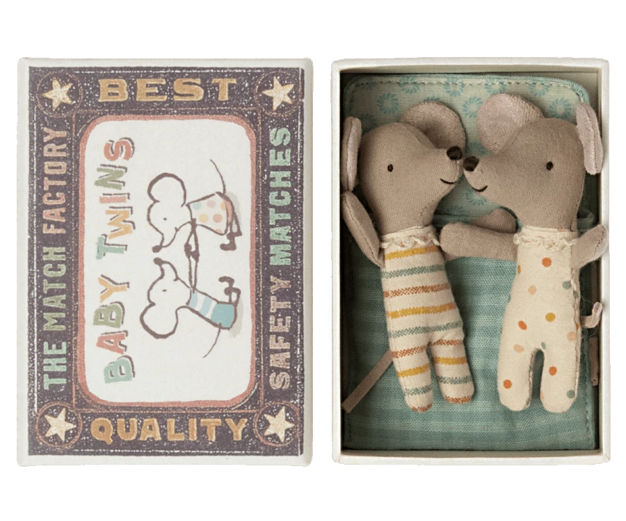 *New* Maileg | Twin Baby Mice In Matchbox 5 *New* Maileg | Twin Baby Mice In Matchbox