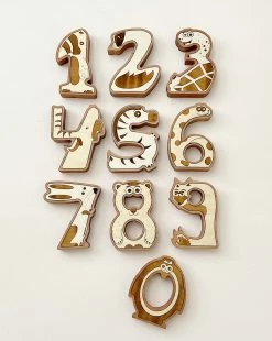 Circle Solid *New* Wooden Animal Numbers (0-9) - Made In USA