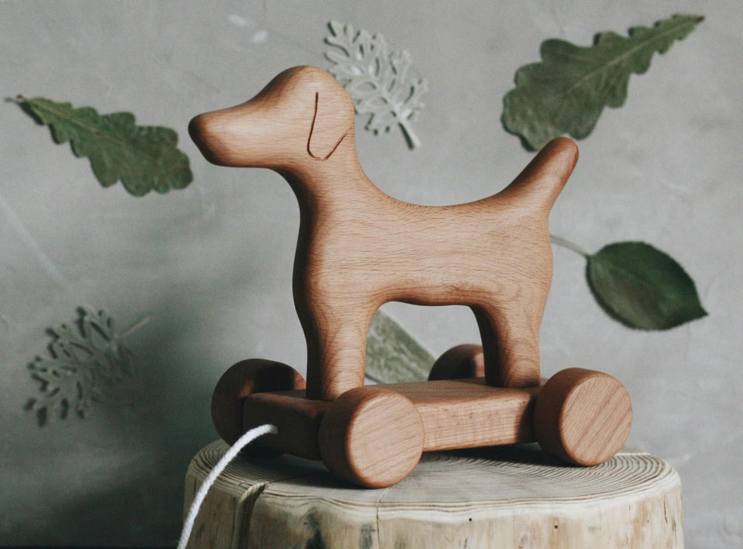 Outlet Handmade Wooden Dog Pull Toy Wooden Animals 5 Outlet Handmade Wooden Dog Pull Toy Wooden Animals