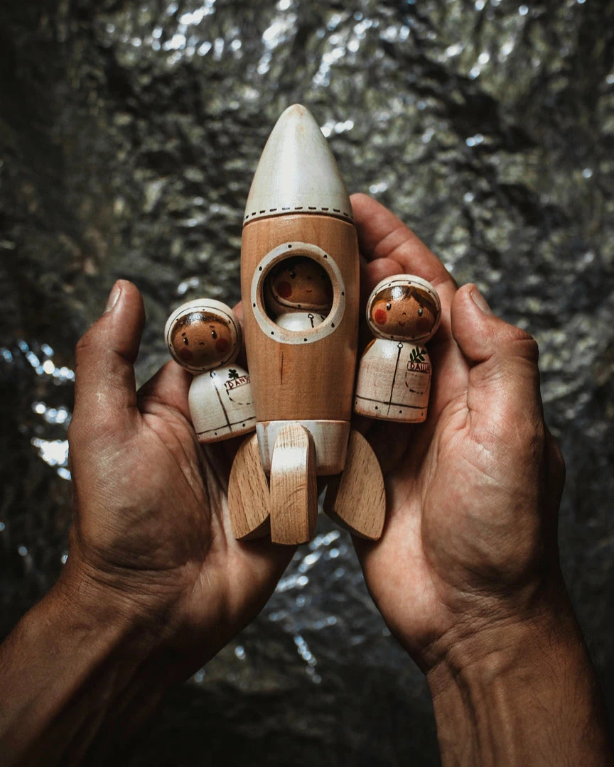 Vendor-unknown Handmade Wooden Rocket & Astronaut 9 Vendor-unknown Handmade Wooden Rocket & Astronaut